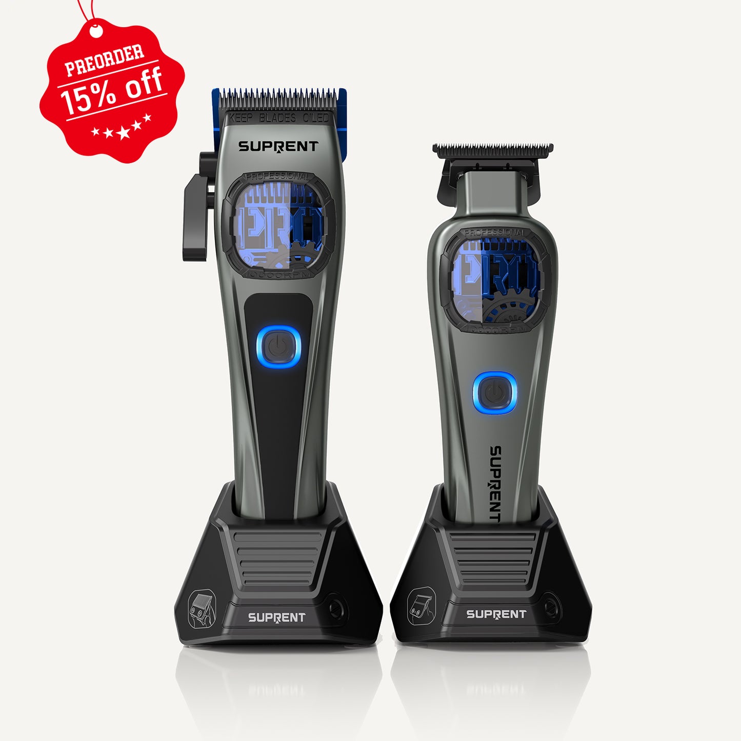 The Storm Gray Professional Clipper and Trimmer Set - HC586TX