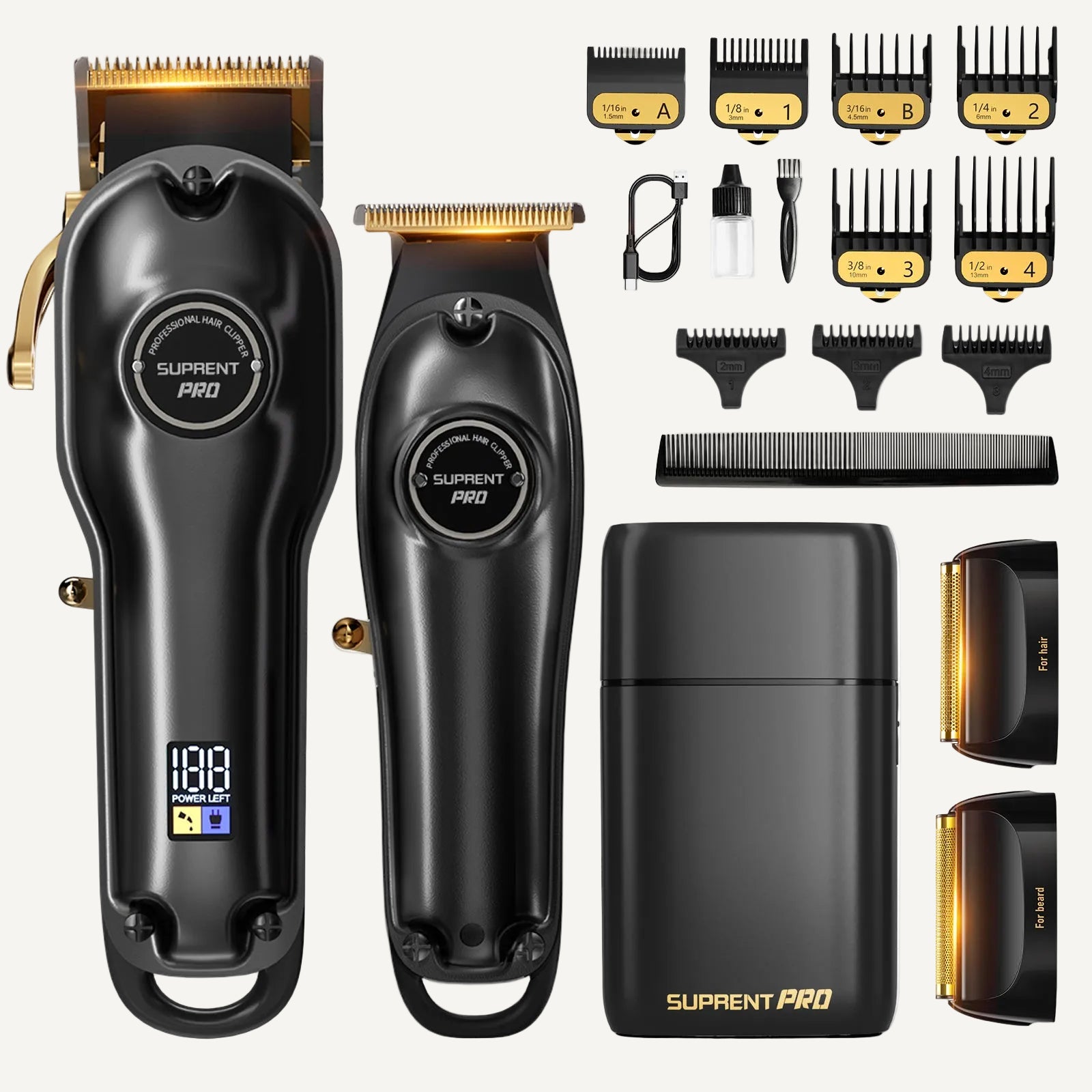 SUPRENT PRO Professional Hair Clipper and Trimmer Set with Foil Shaver- HC597BX