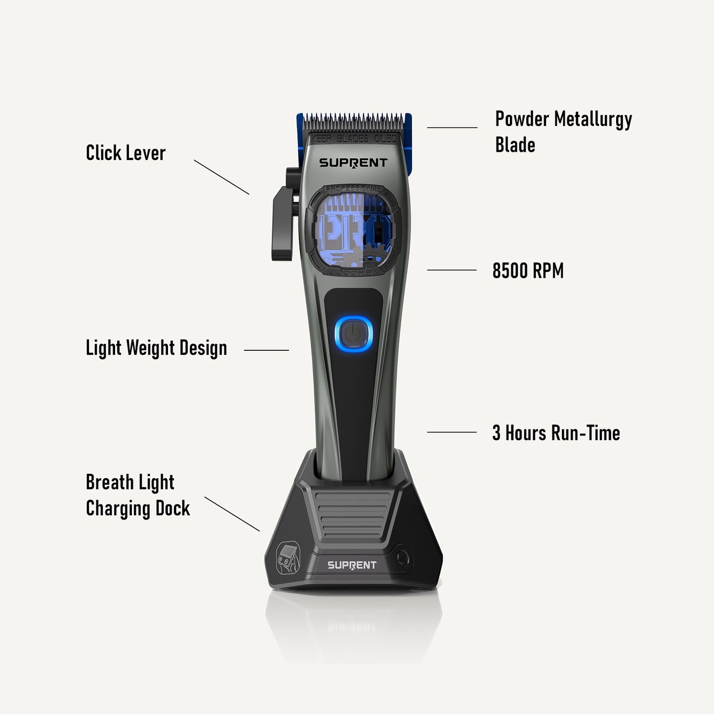 SUPRENT StormGray Clipper Trimmer Combo HC586