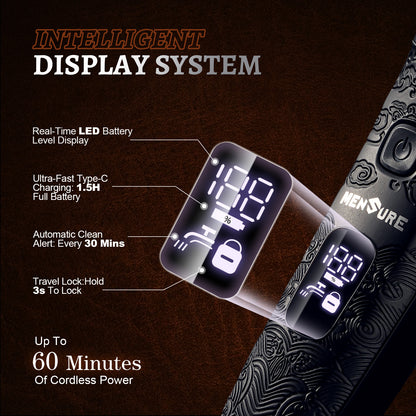 MENSURE Men's Shaver Series Cordless Electric Shaver for Beard & Mustache, Black