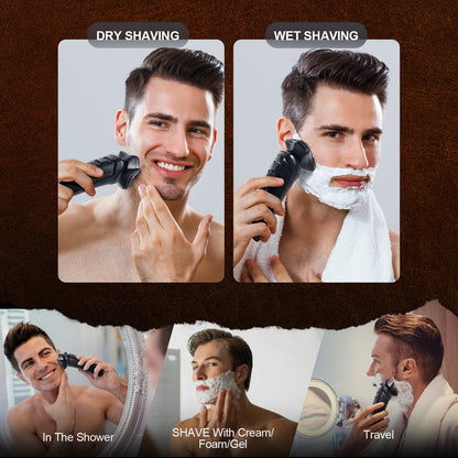 MENSURE Men's Shaver Series Cordless Electric Shaver for Beard & Mustache, Black